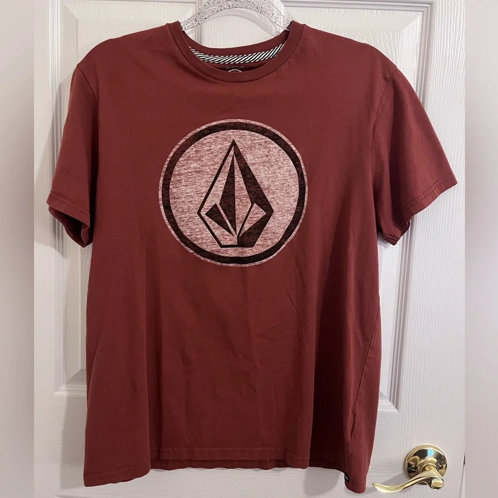 Volcom Diamond Logo Graphic Print Modern Fit Short Sleeve Shirt. M. 100% Cotton. - Picture 1 of 12